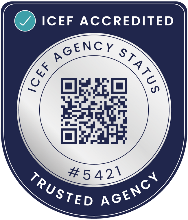 ICEF Accredited Agency Status, trusted agency number 5421